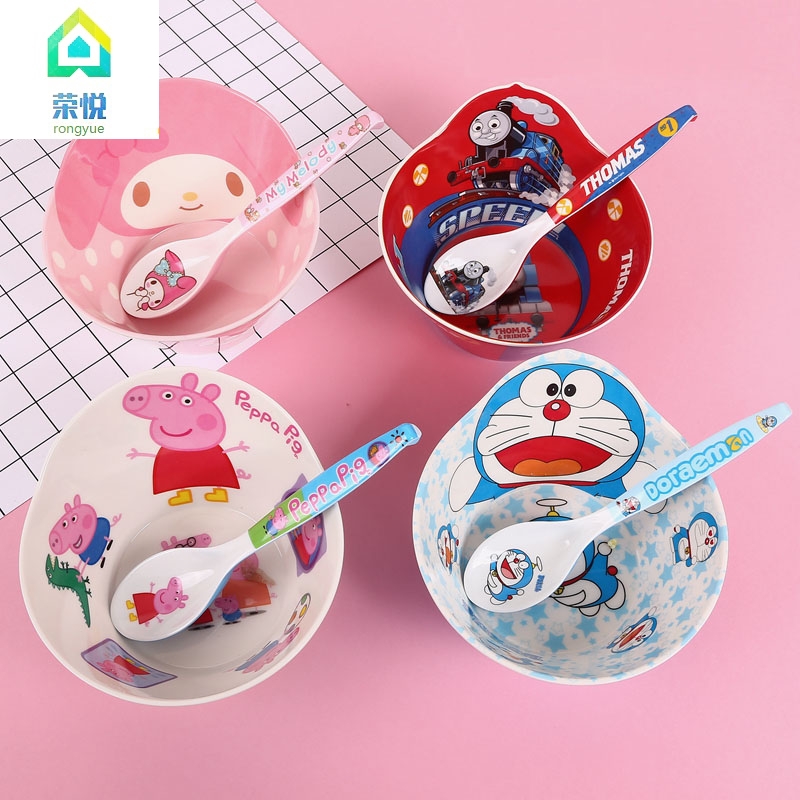 Special cartoon children use of melamine imitation porcelain from household soup bowl plastic bowl creative express baby eat bread and butter