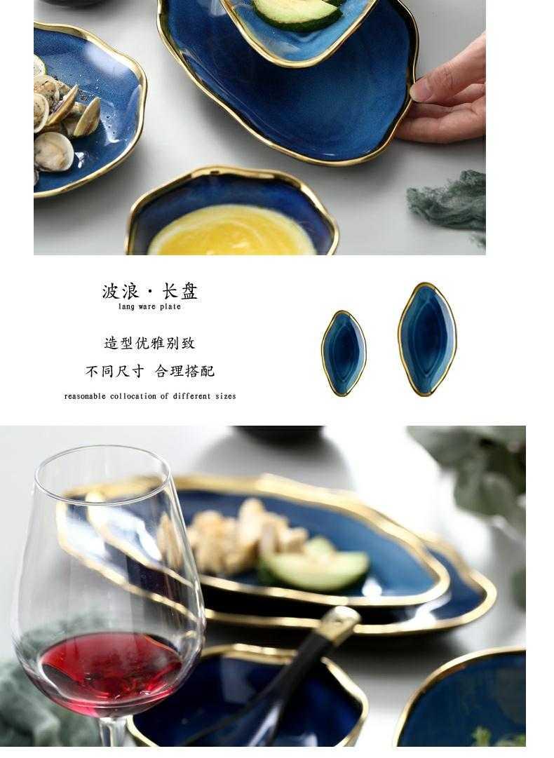 European blue bowl dish tableware ceramic bowl up creative jobs up phnom penh wave suit dish meal home star