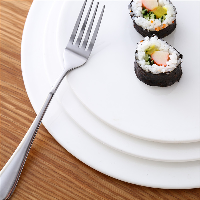 Pure white cake plate sushi snack plate of Japanese flat plate with rectangular shape ceramic tray plates