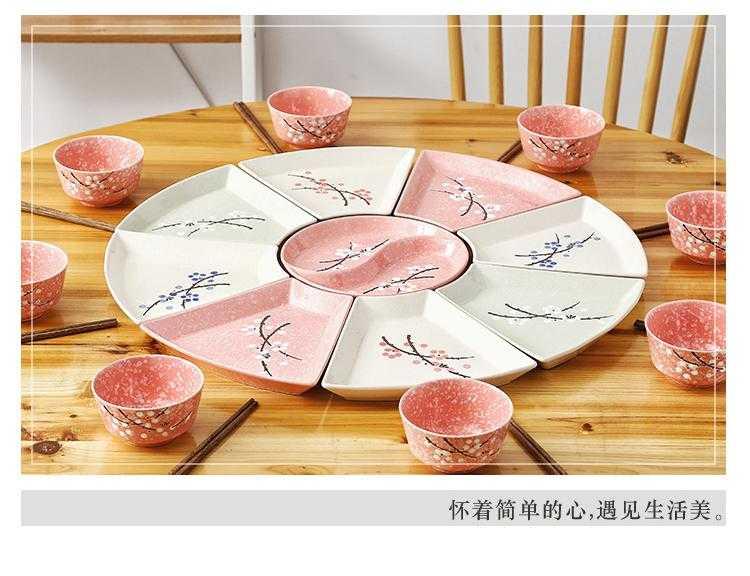 Household platter tableware portfolio ceramic plate round plate round sector 0 web celebrity the creative cutlery set