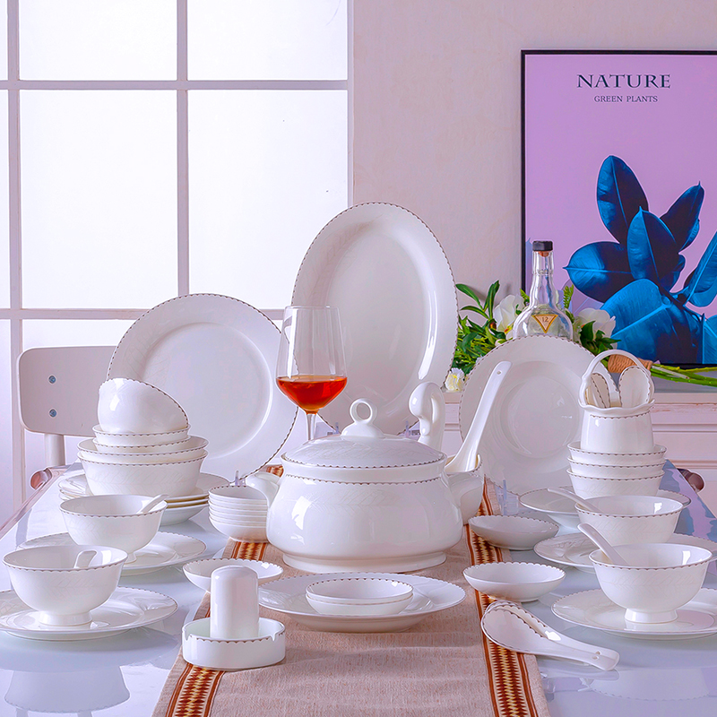 Dishes suit household combination of European jingdezhen ipads porcelain tableware Dishes chopsticks Chinese ceramic bowl Dishes for dinner