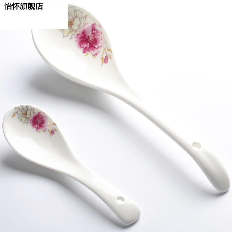 Small ceramic spoon, spoon, spoon, spoon, spoon, ladle soup ladle soup to ultimately responds gruel white household hotel restaurant
