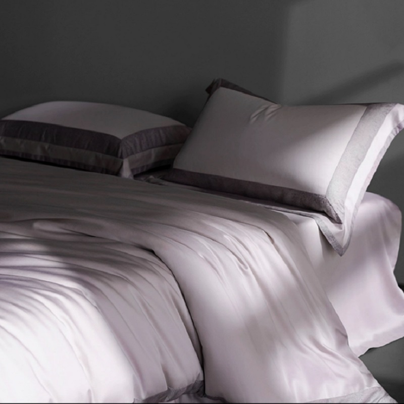 【本初防螨天丝棉磨毛四件套纯色