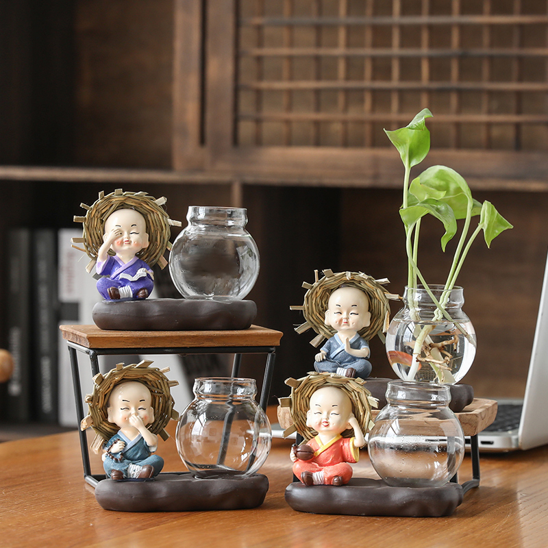 Creative furnishing articles monk sitting room glass flower implement other household act the role ofing is tasted tea flower vases, pottery and porcelain vessels hydroponics