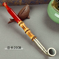 Медная курительная трубка, ониксовый мундштук, 20см