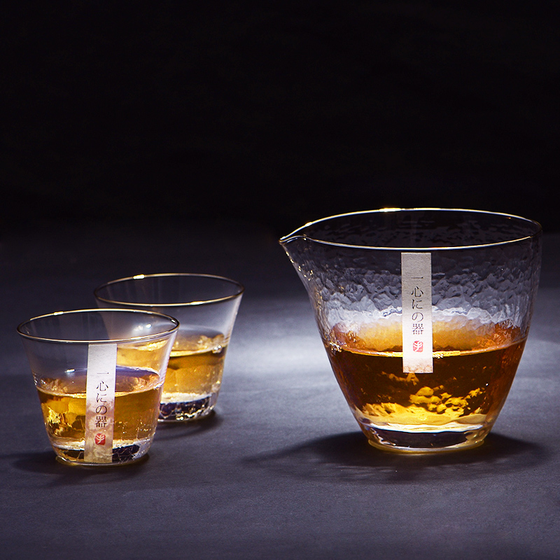 Glass hammer eye grain) suit thickening heat resisting Japanese fair keller points tea sea high - grade kung fu tea accessories