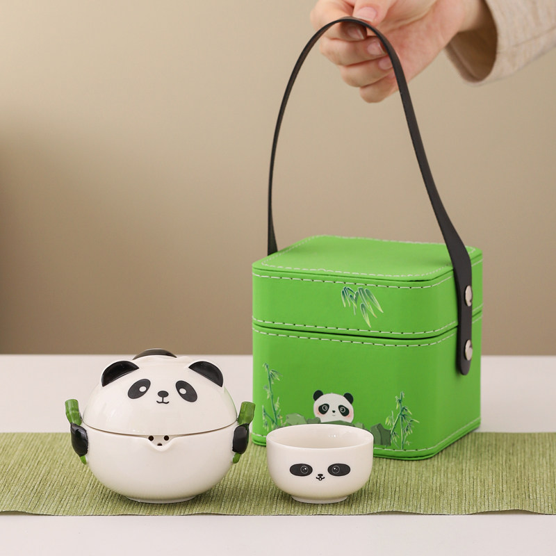 Panda Quick Cup Portable Outdoor One Pot Two Cups Creative Tea Brewing ...
