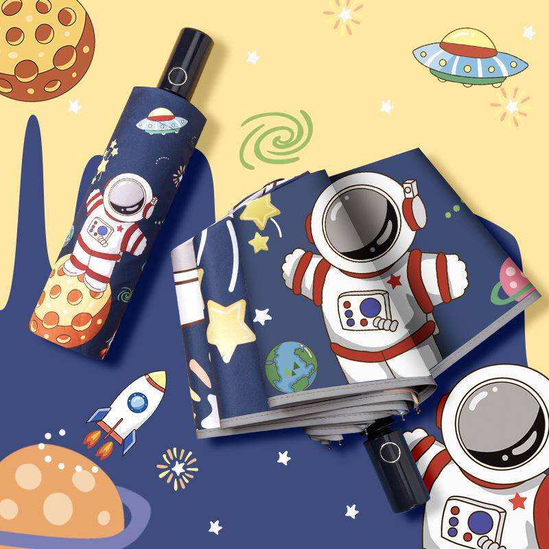 Safety Anti-Rebound Children's Umbrella Boys Girls Elementary School Students School Special Astronauts Sunny and Dual-use Automatic Umbrella-Taobao