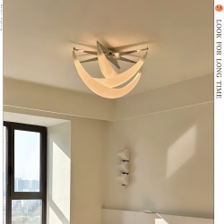 French Minimalist Nordic Crescent Moon Bedroom Main Light, Living Room Ceiling Light, Vintage Designer Style Study Room Dining Room Art Light