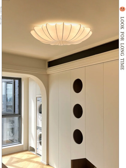 Italian Anna Silk Ceiling Lamp, French Vintage Bedroom Ceiling Lamp, Retro Designer Living Room Study Lamp