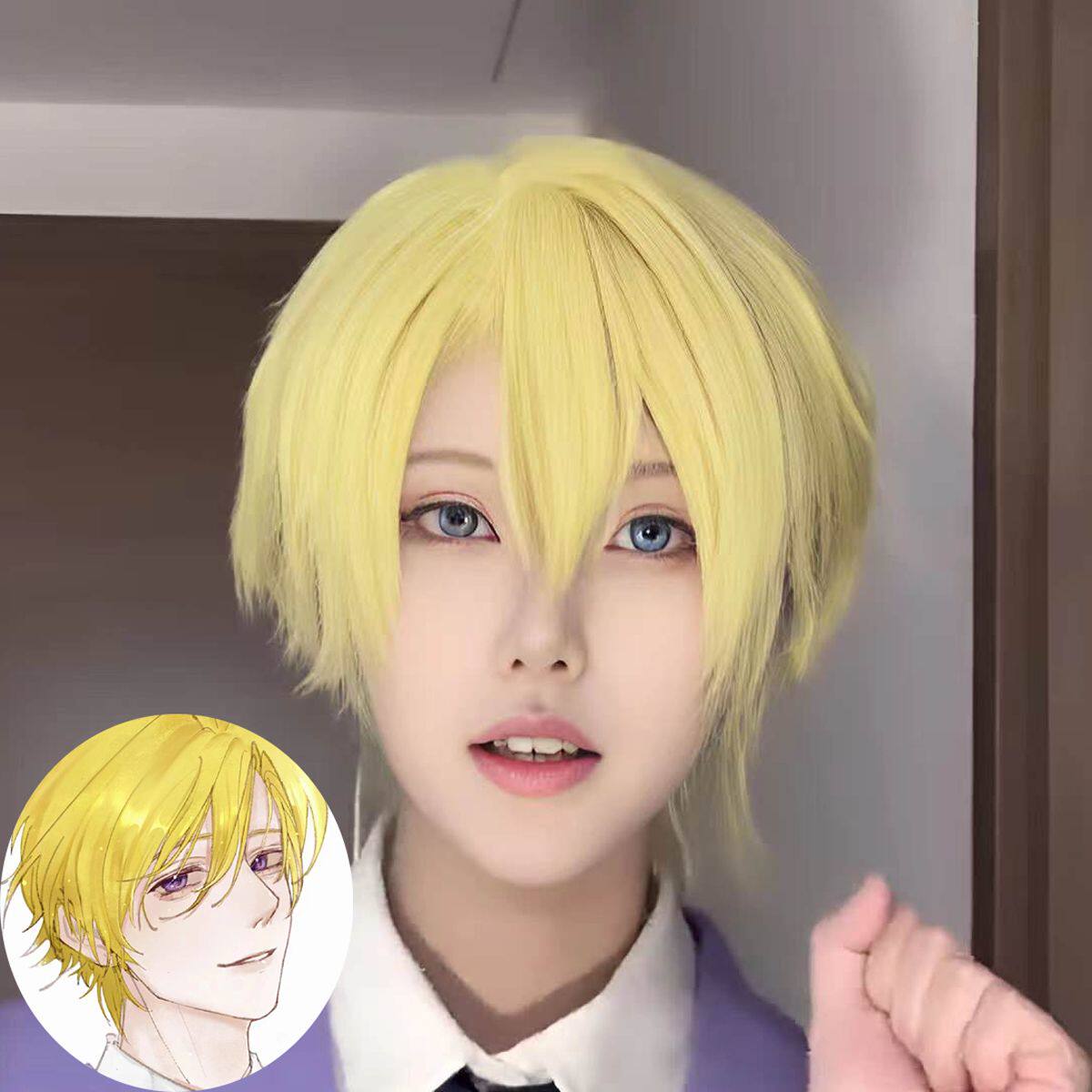 须王环cos浅金假毛短发碎盖刘海米白万用樱兰高校男公关部全头套_COSPLAY配件_淘宝游戏网