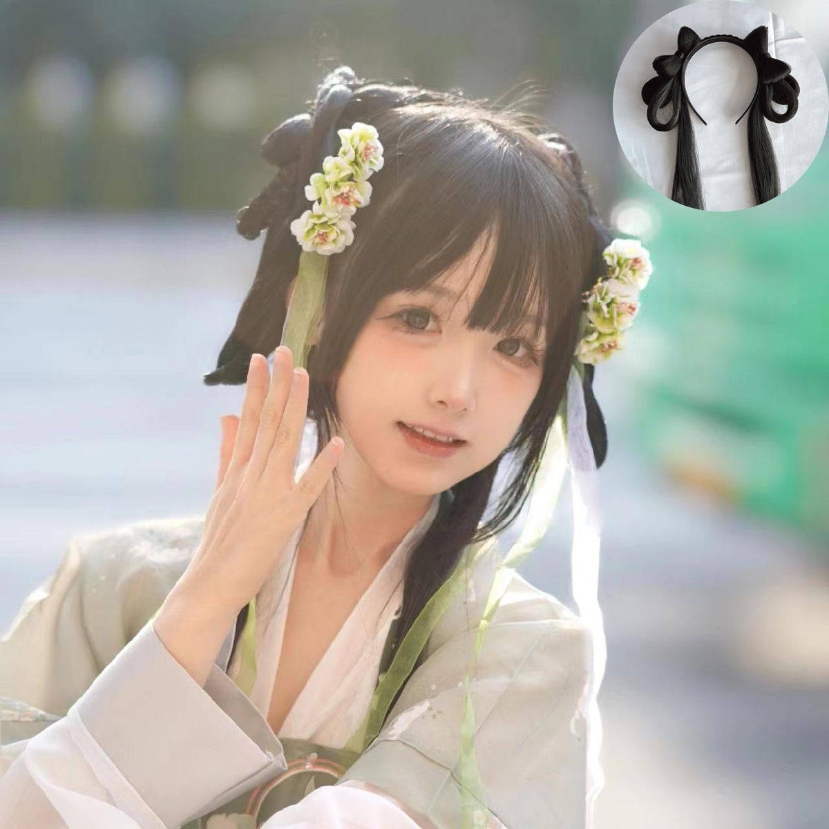 凌妙妙cos古风发箍汉服假发头饰女生中华娘黑莲花攻略发髻长直发_COSPLAY配件_淘宝游戏网