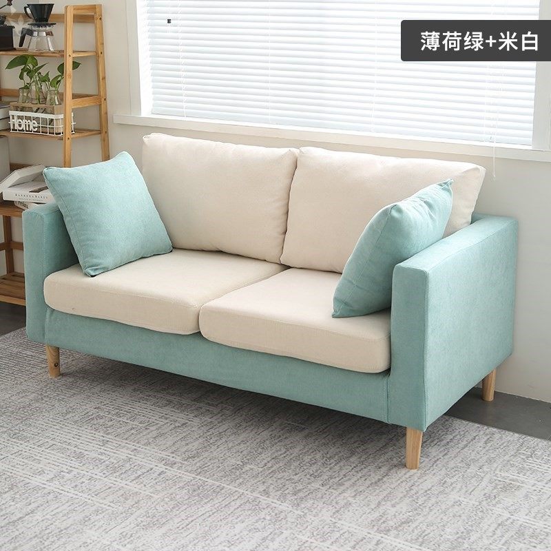 Nordic minimalist modern cloth Sofa Small Living Room Double Rent Room Trio Small Family small Easy Removable Wash-Taobao