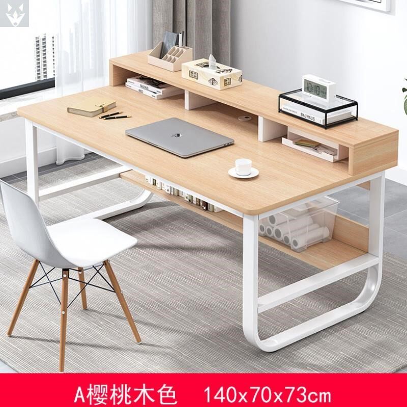 Writing unity with computer desk minimalist modern home Easy student learning desk to assemble the bookcase bedroom-Taobao