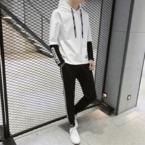 Official flagship store 2021 Spring and Autumn new mens casual suit Korean hooded pullover sweater youth sports