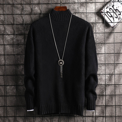 半高领毛衣男秋冬季2019新款加绒
