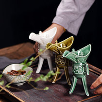 Chinese vintage big Jue cup Wine jug White wine yellow wine spirit cup Wine bottle Wine cup Wine goblet Court wine glass