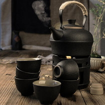 Hot jug Alcohol lamp Heating kettle wine cooker Yellow wine warm wine White wine cup Ceramic tea stove Wine set Household