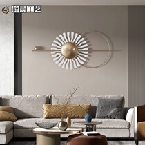 Modern light luxury background wall decoration living room entrance three-dimensional iron wall hanging pendant bedroom creative metal round wall decoration