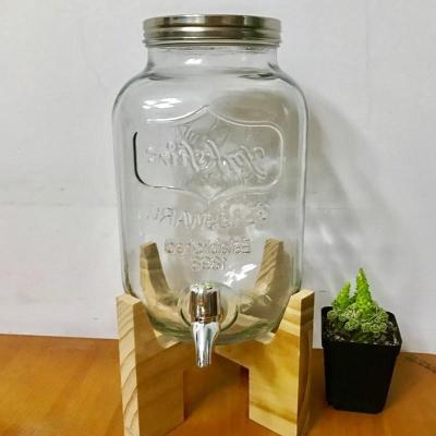 Juice lead-free glass jug switch bottle retro can cold drink cold water jug ​​large-capacity intolerant beverage barrel
