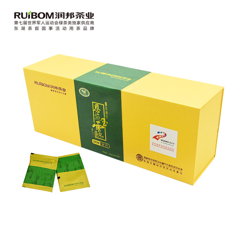 (2022 new tea) Runbonnsch jade truffle gold wind strip case steamed green tea 120g Qingming front and back rations tea