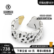 22 years new] ROCKRIDE torn gold ring 925 pure silver hand index finger ring mens retro punk