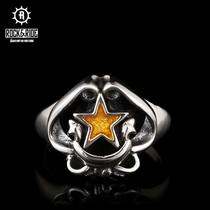 (Official) American ROCKRIDE Caribbean Love Ring 925 Sterling Silver Man