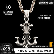 Mall same section] ROCKRIDE BOAT ANCHOR Tail Flowers Pendant 925 Pure Silver Necklace Men Tide Hip Hop