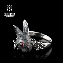 (Official) American ROCKRIDE rabbit ring 925 sterling silver women fashion trend to send girlfriend