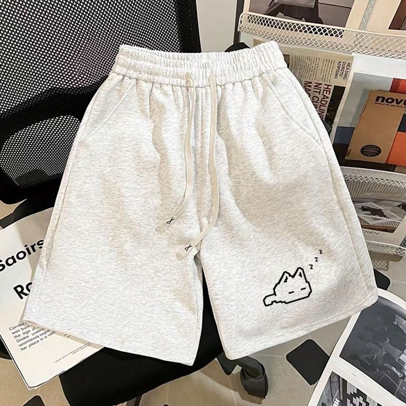 Nasa Collaboration Sleepy Cat Pattern Short-Sleeve Unisex Summer Trendy Casual Loose Straight-Leg New Style Five-Point Shorts Nasa Collaboration Sleepy Cat Pattern Short-Sleeve Unisex Summer Trendy Casual Loose Straight-Leg New Style Five-Point Shorts