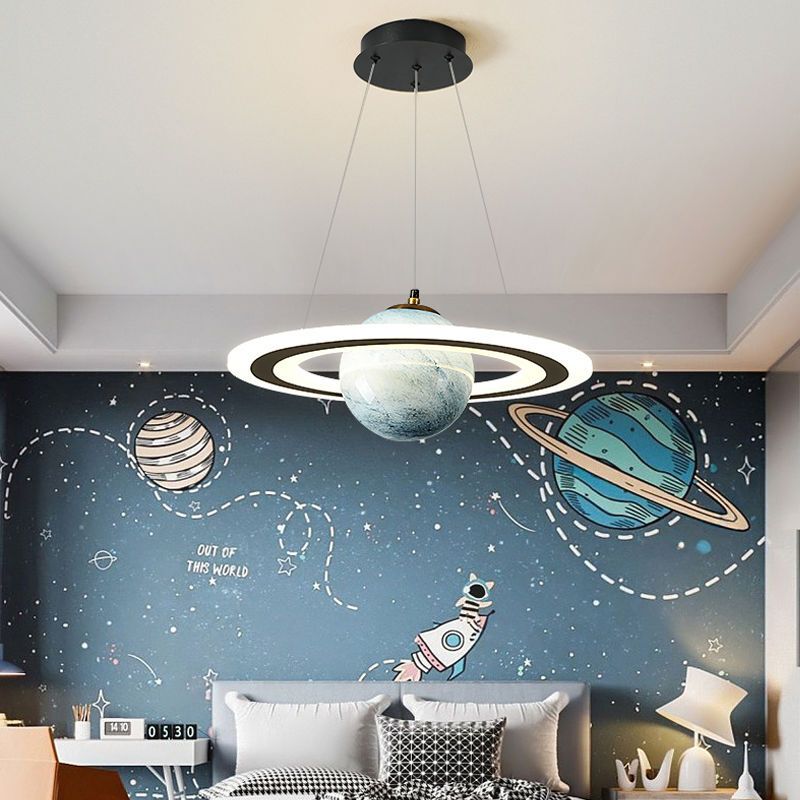 Space Planet Lamp Children's Room Chandelier Creative Wandering Earth Personalized Room Master Bedroom Lamp Starry Sky Lighting Internet Celebrity