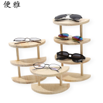 Poop Elegant Log Glasses Display Show Shelf Sunglasses Props Multilayer Solid Wood Shop Window Hem 