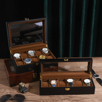 Solid wood watch storage box home jewelry box watch box watch frame simple European watch box collection