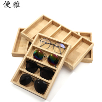 Pence Wood-Wood Glasses Tray Glasses Containing Shelf Display Props Fast Fashion Shop Multi-Side Bamboo tray