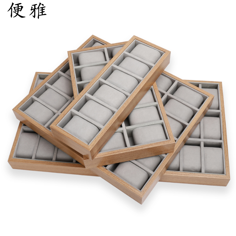 Flower Pears Wood Veins Watches Show Nursery Handmade Storage Trays Counter Watches Placement Props Handwatch Stand Stall Use