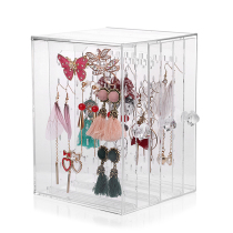 Banya jewelry display rack hanging earrings earrings necklace jewelry rack hand chain box transparent dustproof ear ring rack
