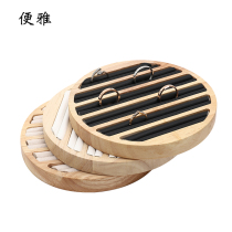 Ya bamboo wood jewelry ring tray display plate ring ring ring jewelry earring ear nail window display props