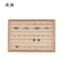 Poop new style retro wood and wood jewellery ring tray display disc Ring Frame Ornament Display props