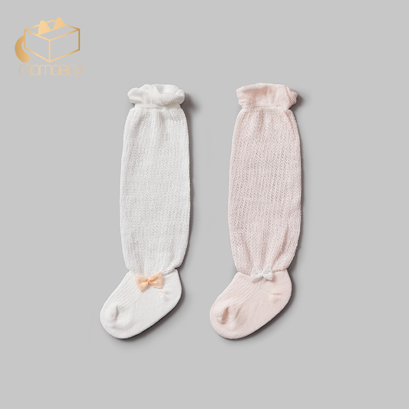 2 pairs] summer baby anti-mosquito breathable socks cotton mesh breathable thin mid-high tube over-the-knee newborn stockings