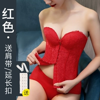 Нескользящий красный бюстгальтер пуш-ап