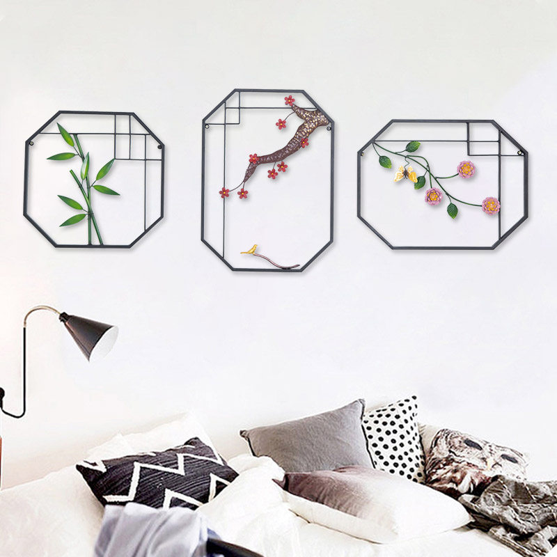 New Chinese living room wall decoration pendant Wrought iron wall hanging Dining room wall decoration Entrance hanging Chinese wall decoration