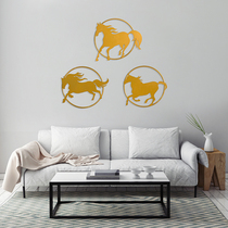 New Chinese iron pendant wall decoration Living room background wall entrance Metal wall decoration Creative horse to success hanging decoration