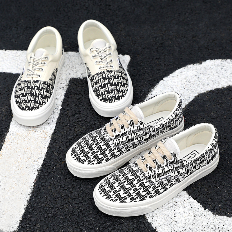 Co-Branded Fear of God Half-Print Low-Top Canvas Shoes for Men, Cdg American High Street Sneakers, Fog Letter Full-Print Shoes Co-Branded Fear of God Half-Print Low-Top Canvas Shoes for Men, Cdg American High Street Sneakers, Fog Letter Full-Print Shoes