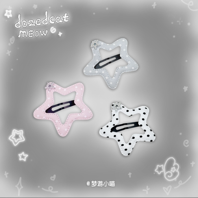 Dream Tour Little Cat/New Polka dot Star Sparkling Diamond Versatile Korean bb clip, side clip, hair clip and hair accessory