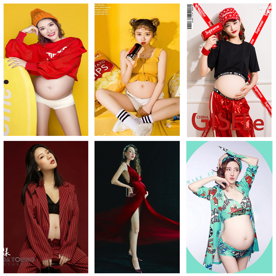 New photo studio photography photo maternity clothes Big fan pregnant women pregnant taste art theme casual pregnant taste photo clothing