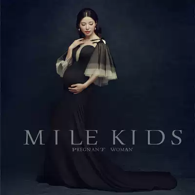 2020 New pregnant woman Photo Costume Photo Studio sexy black one dress personality private room pregnant woman Photo dress