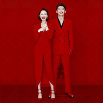 Photo studio clothing 2020 new fashion personality Big Red couple Theme Photography clothing Tide brand dress photo suit