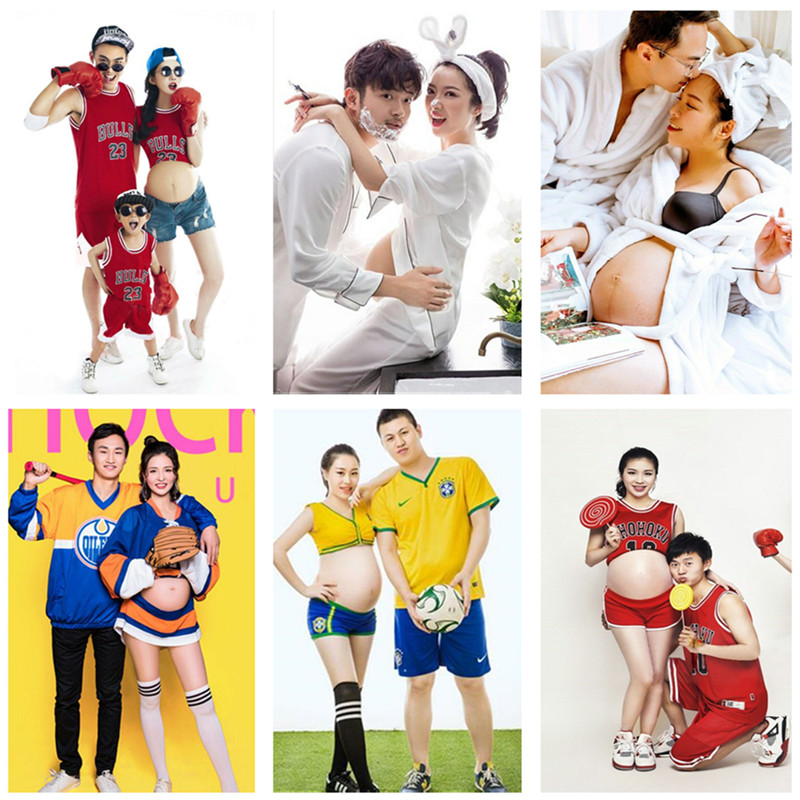 The new photo studio pregnant women couples photo clothing couple sports ball clothing art photo photography parent-child photo clothing