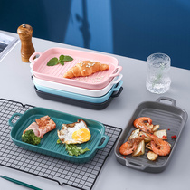 Rectangular oven with ceramic baking tray Home Large Number of steak dinner plate Creative Baking Dish Cuddly Dish Cutlery
