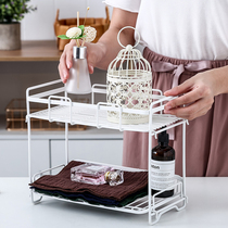 Household multi-layer living room kitchen storage rack non-perforated double-layer seasoning storage kitchen supplies multifunctional storage rack